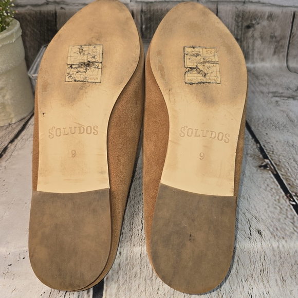 SOLUDOS WOMENS BROWN PALAZZO SUEDE MULES SOUTHWEST EMBROIDERY WOMENS 9 - Picture 5 of 8